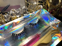 mink lashes in a package with a brush